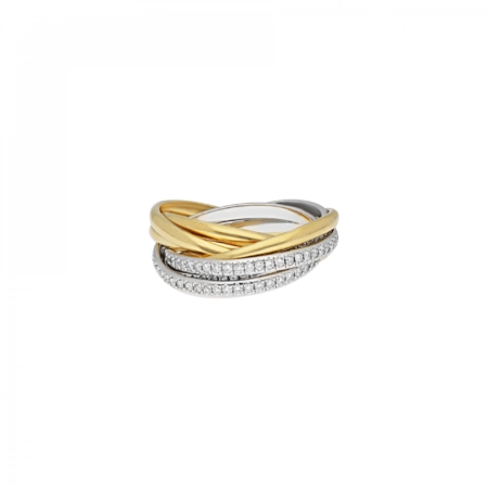 "Take Seven" - Verschlungener Ring mit Brillanten
