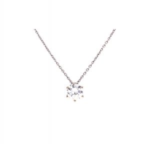 "A girl´s best friend" - 1.08 ct. Brillant Anhänger mit Kette