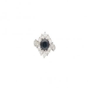 "Nachtlicht" - Spektakulärer Ring mit Saphir & Marquise Diamanten