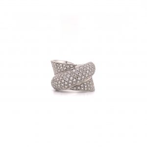 "Pavé" - Breiter Ring mit Brillanten