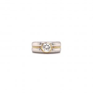 "A jewel for you" - Bicolor Bandring mit Brillant