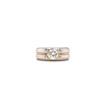 "A jewel for you" - Bicolor Bandring mit Brillant