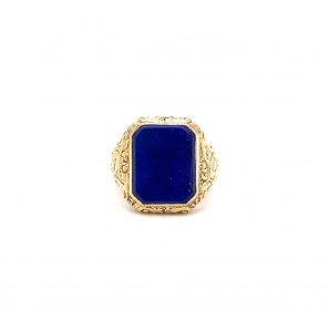 ''Shallow'' - Goldring mit Lapislazuli