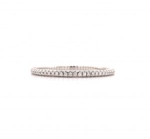 "Flexibles Tennisarmband" - 18 Karat Weißgold Armband mit Brillanten 3.57 ct.