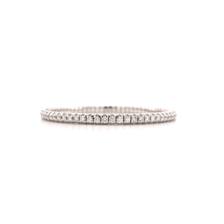 "Flexibles Tennisarmband" - 18 Karat Weißgold Armband mit Brillanten 3.57 ct.