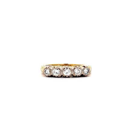 "Shining stars" - Antiker 14 Karat Gelbgold Diamantring