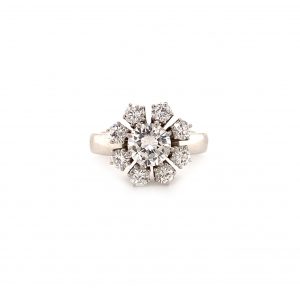 "Hochwertige Blüte" - Weißgold Ring mit Brillanten