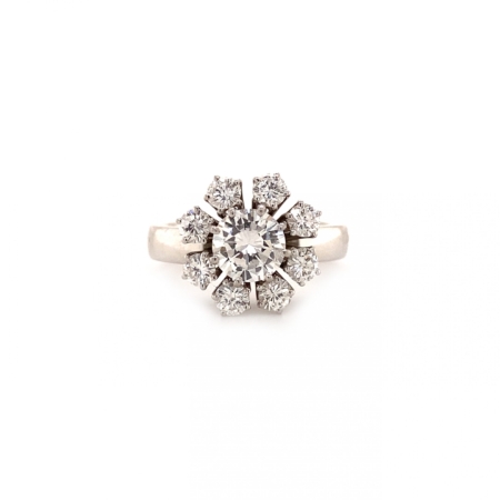 "Hochwertige Blüte" - Weißgold Ring mit Brillanten