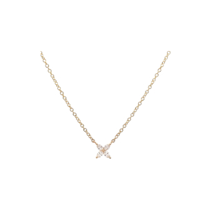 "Flower" - Gelbgold Collier mit Marquise Diamanten 0.22 ct.