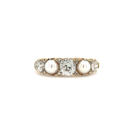 "Pearls & Diamonds" - Antiker Ring mit Perlen und Diamanten