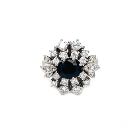 "Fleur bleue" - Ring mit Saphir und Brillanten