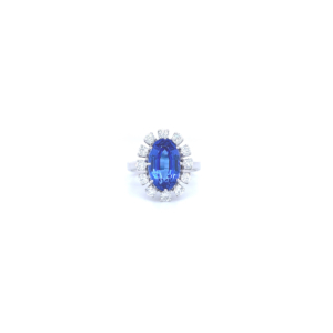 "Blau bis Violette" - Tansanit Ring mit Brillanten