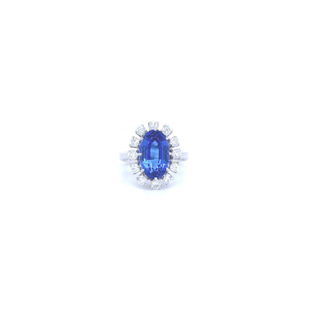 "Blau bis Violette" - Tansanit Ring mit Brillanten