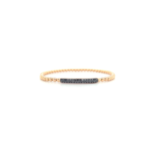 "Flexible" - Armband in zartem Rosegold mit schwarzen Brillanten zus. 0,57ct