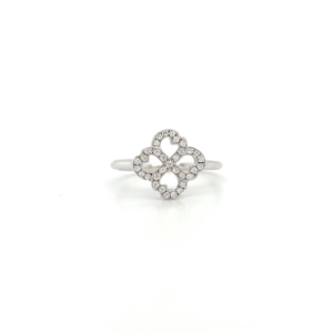 "White Alhambra" - Feiner Ring mit Brillanten zus. 0.14 ct.