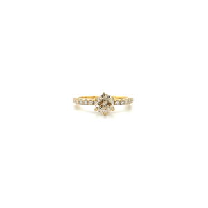 "Fancy Light Brown"- Feiner Ring mit fancy Brillant 0,90ct