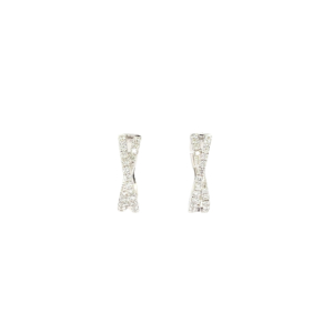 "Crossed" - Raffinierte Creolen mit Brillanten zus. 0,91ct