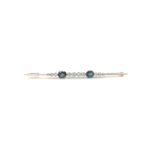 "Elegantes Art Déco" - Stabbrosche mit Saphiren und Diamanten