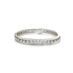 "Schimmerndes Band" - Weißgold Armband mit Brillanten