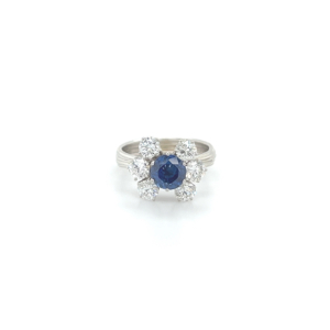 "Starry white & midnight blue" - Saphir Ring