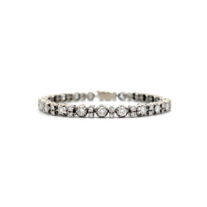 "Schimmerndes Band" - 18 Karat Weißgold Armband mit Brillanten