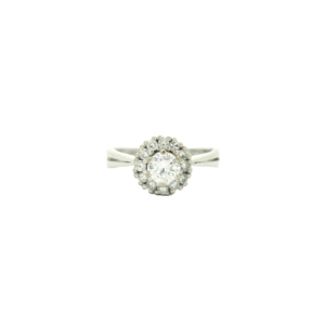 "Funkelnde Blüte" - Vintage Ring Weißgold mit Diamanten