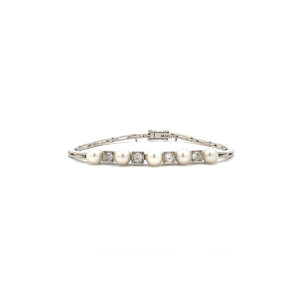 "Sparkling Pearls" - Armband mit Perlen & Diamanten