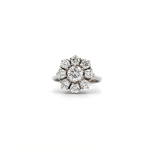 "White Flower" - Strahlender Weißgold Ring