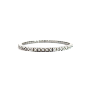 "Flexibles Tennisarmband" - 18 Karat Weißgold Armband mit Brillanten 3.00 ct.