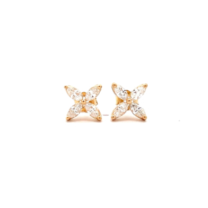 "Marquise Flower" - Gelbgold Ohrstecker 0.75 ct.