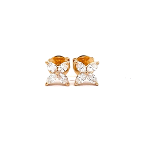"Marquise Flower" - Gelbgold Ohrstecker mit Marquise Diamanten 0.48 ct.