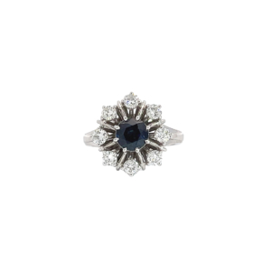 "Blue Flower" - Ring mit Brillanten und Saphir