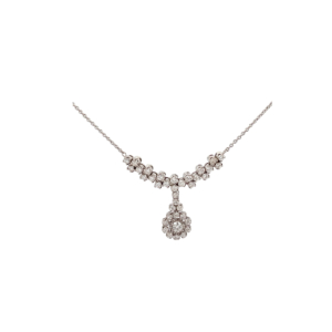 "Pendelnde Blüte" - Weißgold Collier