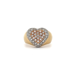 "Love language" - Breiter Ring in Gelbgold und Weißgold