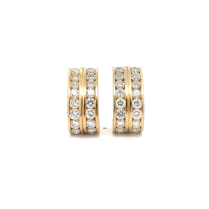 "Two sparkling rows" - Gelbgold Clips 4.00 ct.