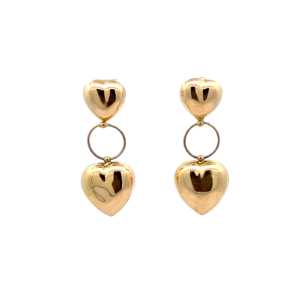 "Golden Hearts" - Gelbgold Ohrringe