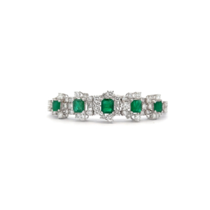 "Green Flowers" - Smaragd Armband mit Brillanten