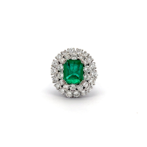 "Green Firework" - Smaragd Ring mit Brillanten
