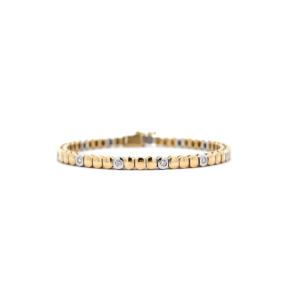 "Funkelndes Band" - Bicolor Armband mit Brillanten
