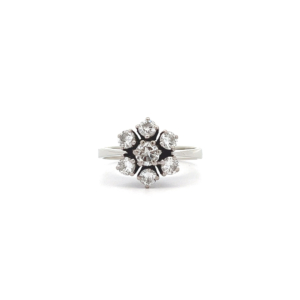 "Filigrane Blume" - Funkelnder 18 Karat Weißgold Ring mit 1.00 ct. Brillanten
