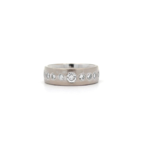 "White Sparkling" - Mattierter Weißgold Ring