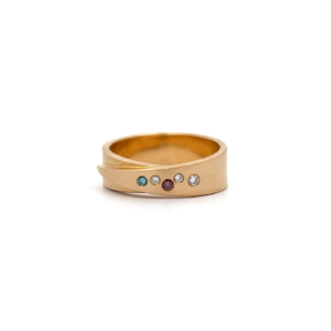 "Colored Diamonds" - Gelbgold Ring