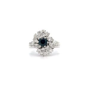 "Blue Flower" - Ring mit Diamanten & Saphir