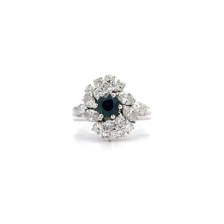 "Blue Flower" - Ring mit Diamanten & Saphir
