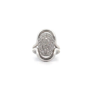 "Einzigartiges Funkeln" - Großer Weißgold Ring mit Diamanten