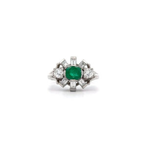"Green Star" - Smaragd Ring mit Diamanten