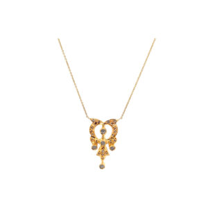 "Gold & Roses" - Collier mit Diamantrosen