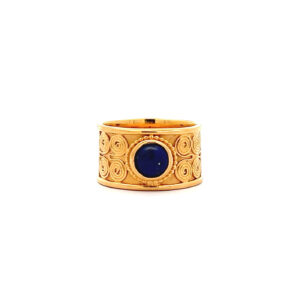 "Blue Fascination" - Handgearbeiteter Bandring mit Lapislazuli