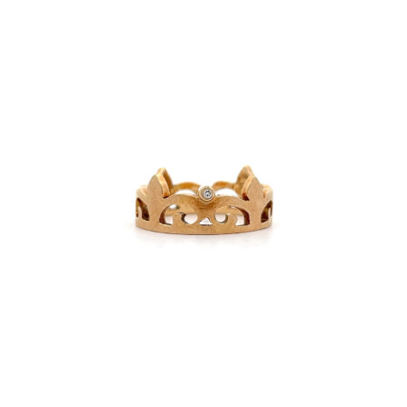 "Kostbarer Begleiter" - Mattierter Kronen Ring mit Brillant