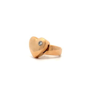 "Golden Heart" - Herz Ring mit Diamant